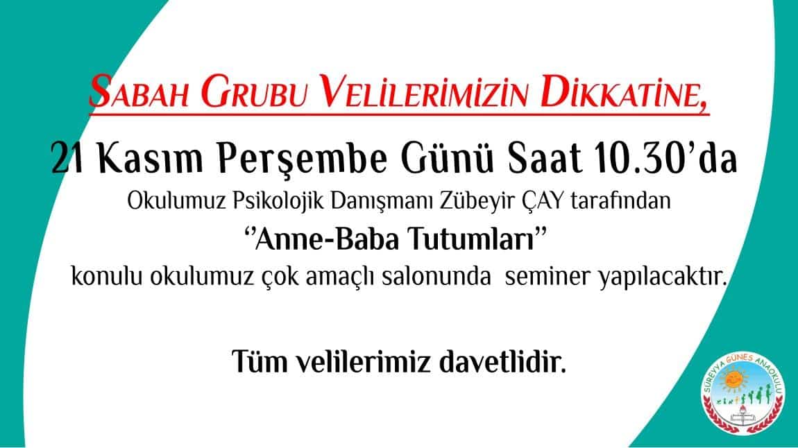 SEMİNER DUYURUSU SABAH GRUBU