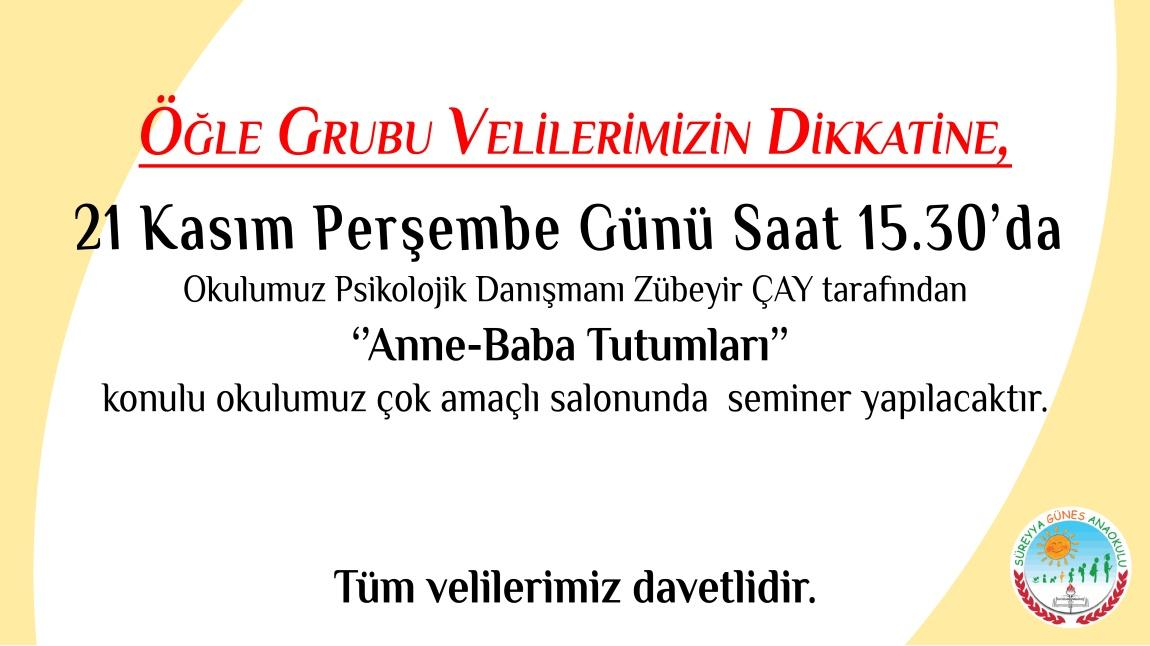 SEMİNER DUYURUSU ÖĞLE GRUBU