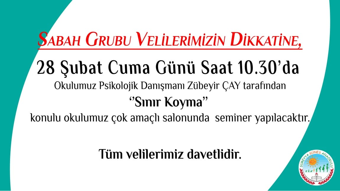 SEMİNER DUYURUSU SABAH GRUBU-SINIR KOYMA